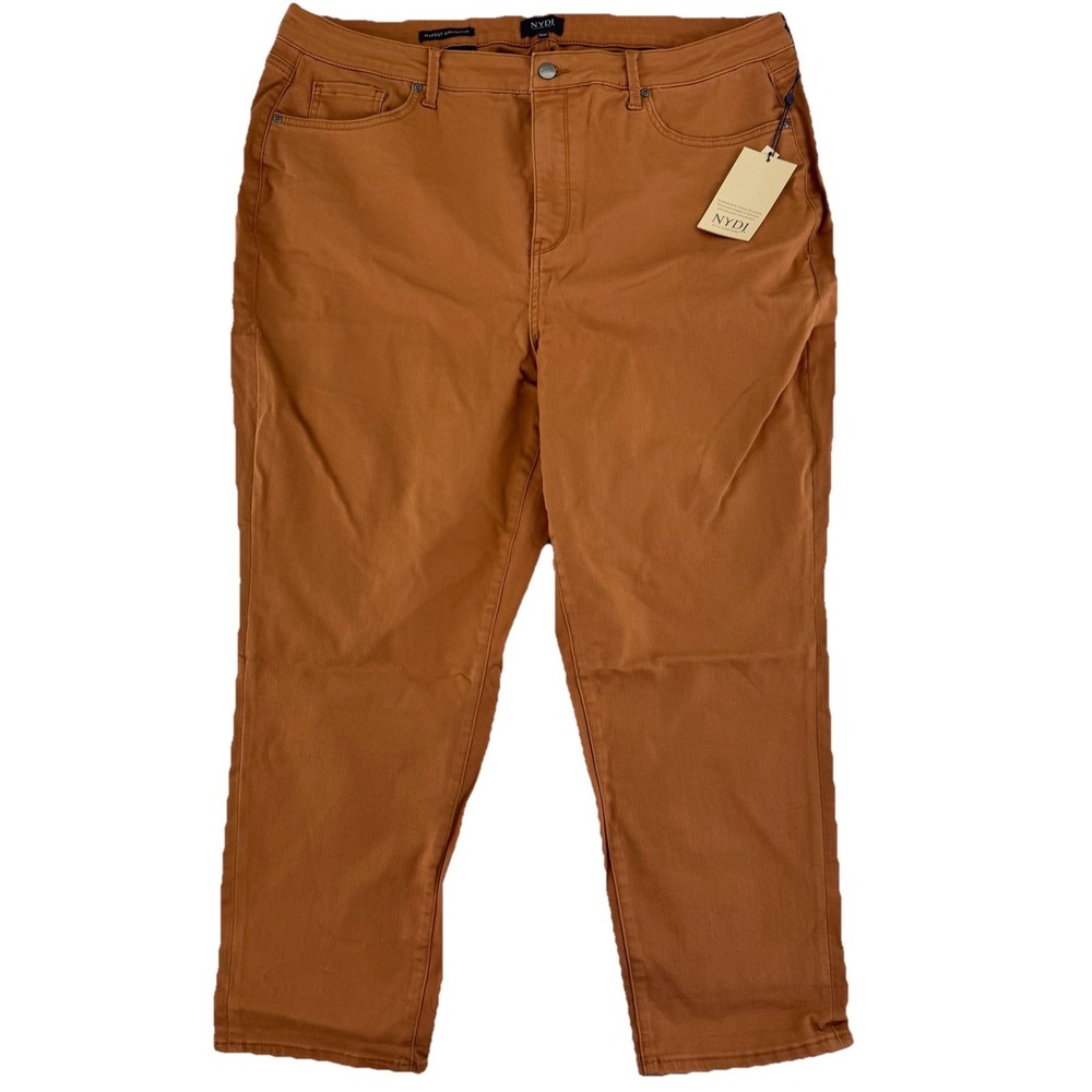 NYDJ Margot Girlfriend Jeans 18WP Rust Brown Cool Embrace Lift Tuck Tech